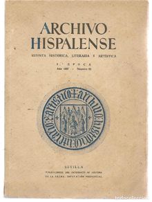Libri di seconda mano: ARCHIVO HISPALENSE. REVISTA HISTÓRICA, LITERARIA Y ARTÍSTICA. 2ª ÉPOCA. Nº 83. AÑO 1957. (ST/A19)